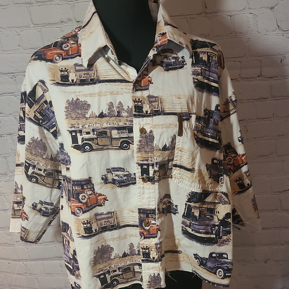 Women's Cropped Oversized Large North River Outfitters Vintage Truck Shirt